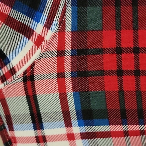 LANDS' END RED PLAID PULLOVER.....LARGE - Picture 3 of 10